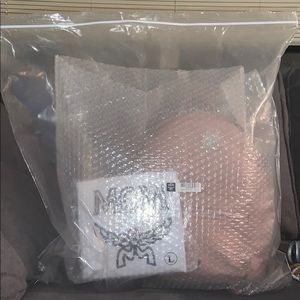 authentic mcm leather book bag